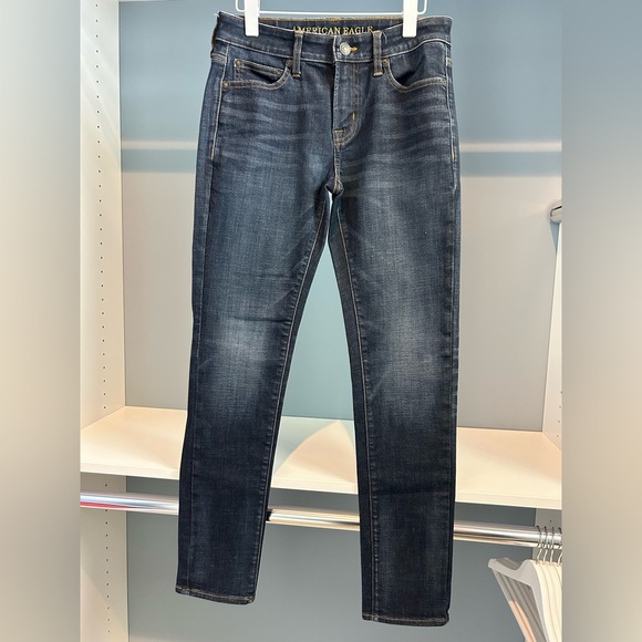 American Eagle Outfitters Men's Dark Wash Jeans. Extreme Flex. Skinny. 30 by 32 - Picture 1 of 15